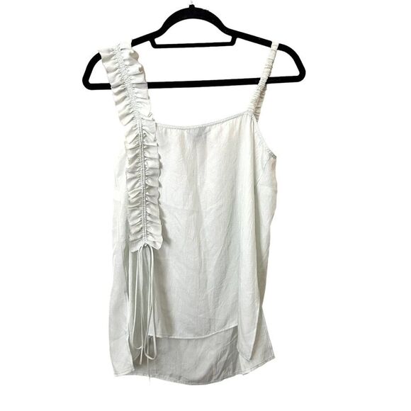 GREY JASON WU Ruffle Detail‎ Sleeveless Blouse NWOT Sz 4 - Picture 3 of 3